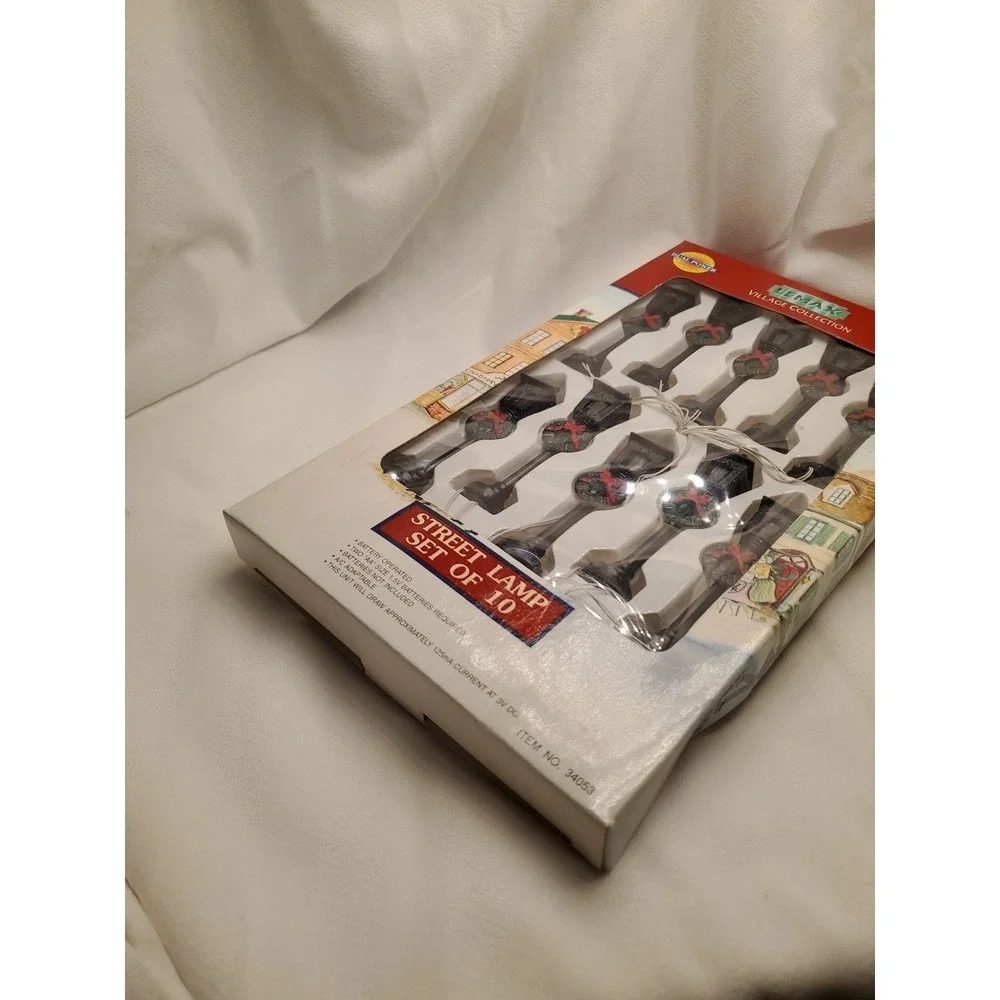 Vntg. 1993 Lemax Village Collection- Street‎ Lamps (Set Of 10) NIB (Item#34053)